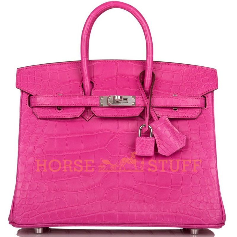 Hermès Birkin 25 Rose Shocking Matte Crocodile Alligator PHW