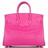 Hermès Birkin 25 Rose Shocking Matte Crocodile Alligator PHW