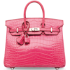 Hermès Birkin 25 Rose Tyrien Lisse Crocodile Alligator PHW