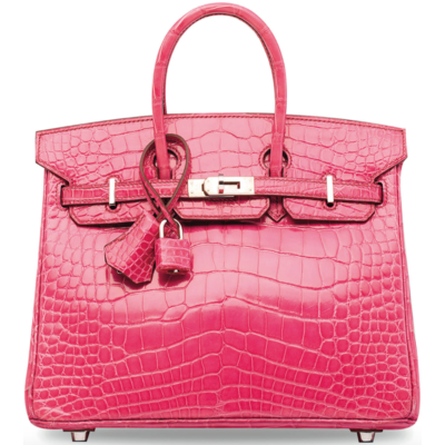 Hermès Birkin 25 Rose Tyrien Lisse Crocodile Alligator PHW