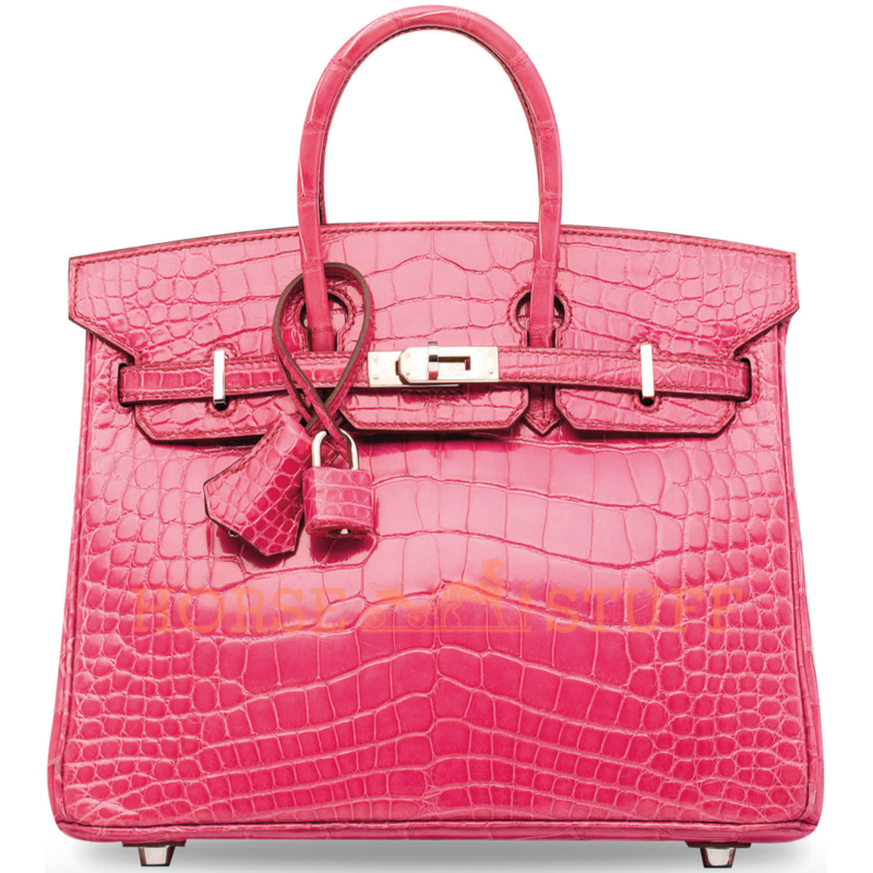 Hermès Birkin 25 Rose Tyrien Lisse Crocodile Alligator PHW