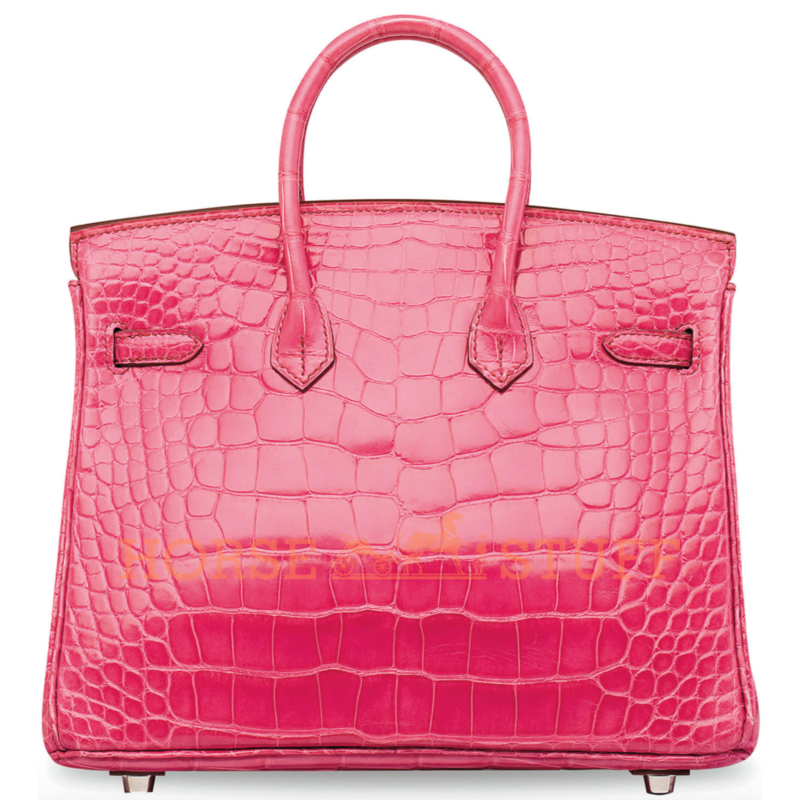 Hermès Birkin 25 Rose Tyrien Lisse Crocodile Alligator PHW