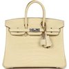 Hermès Birkin 25 Vanilla Matte Crocodile Alligator PHW