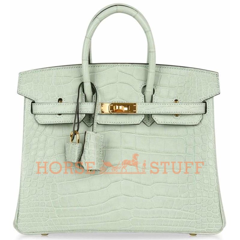 Hermès Birkin 25 Vert d'Eau Matte Crocodile Alligator GHW