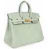 Hermès Birkin 25 Vert d'Eau Matte Crocodile Alligator GHW