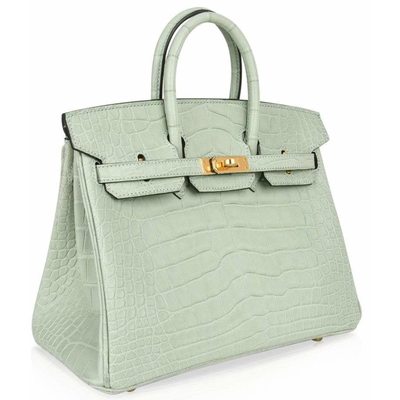 Hermès Birkin 25 Vert d'Eau Matte Crocodile Alligator GHW