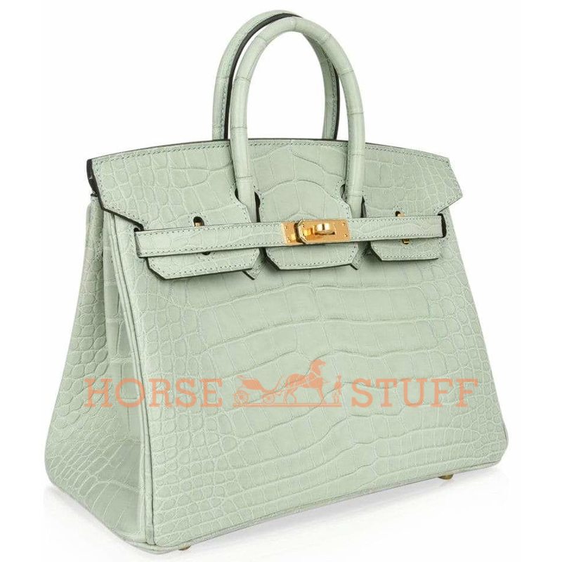 Hermès Birkin 25 Vert d'Eau Matte Crocodile Alligator GHW