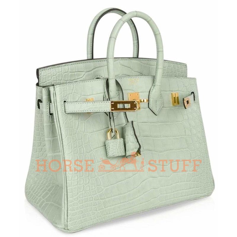 Hermès Birkin 25 Vert d'Eau Matte Crocodile Alligator GHW