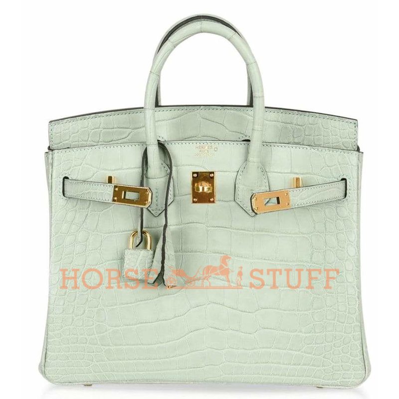 Hermès Birkin 25 Vert d'Eau Matte Crocodile Alligator GHW