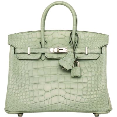 Hermès Birkin 25 Vert d'Eau Matte Crocodile Alligator PHW