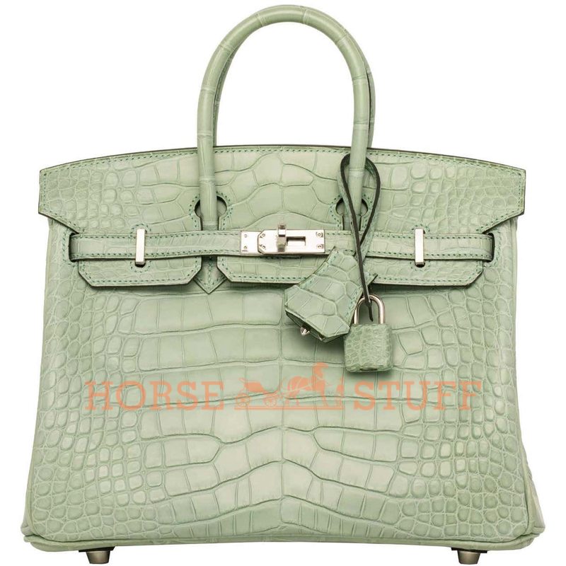 Hermès Birkin 25 Vert d'Eau Matte Crocodile Alligator PHW