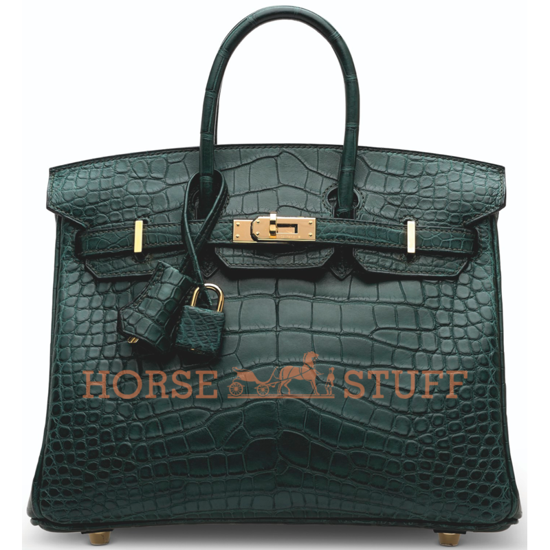 Hermès Birkin 25 Vert Fonce Matte Crocodile Alligator GHW