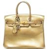 Hermès Birkin 25 Exceptional Super Rare Metallic Gold Chèvre Mysore GHW