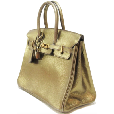 Hermès Birkin 25 Exceptional Super Rare Dore ( Metallic Gold ) Chèvre Mysore GHW