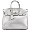 Hermès Birkin 25 Exceptional Super Rare Metallic Silver Chèvre Mysore PHW