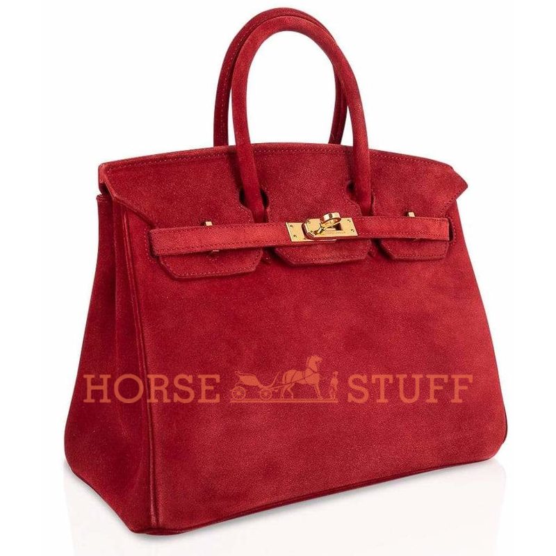 Hermès Birkin 25 Rouge Vif Doblis Suede GHW