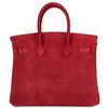 Hermès Birkin 25 Rouge Vif Doblis Suede GHW