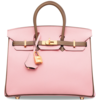 Hermès Birkin 25 Special Order HSS Rose Sakura / Etoupe Chevre BGHW