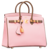 Hermès Birkin 25 Special Order HSS Rose Sakura / Etoupe Chevre BGHW