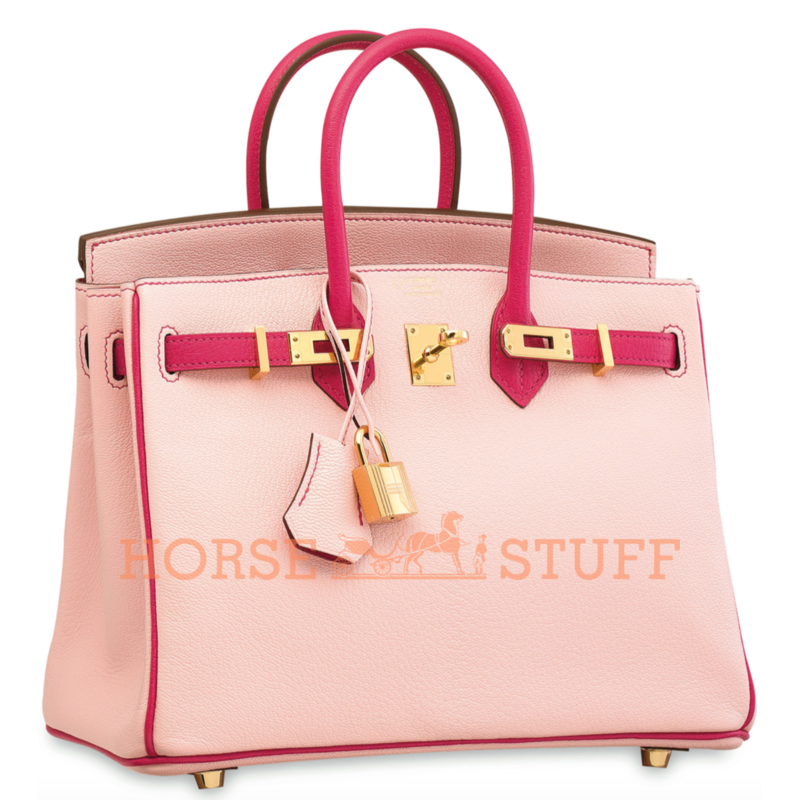 Hermès Birkin 25 Special Order HSS Rose Sakura / Rose Shocking Chevre GHW