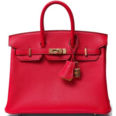 Hermès Birkin 25 Special Order HSS Verso Rouge de Coeur / Lime Chèvre GHW