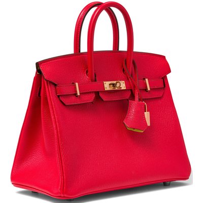 Hermès Birkin 25 Special Order HSS Verso Rouge de Coeur / Lime Chèvre GHW
