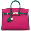 Hermès Birkin 25 Special Order HSS Magnolia / Malachite Clemence BGHW