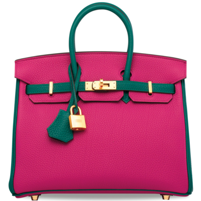 Hermès Birkin 25 Special Order HSS Magnolia / Malachite Clemence BGHW