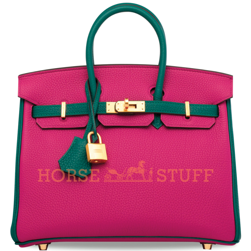 Hermès Birkin 25 Special Order HSS Magnolia / Malachite Clemence BGHW