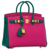 Hermès Birkin 25 Special Order HSS Magnolia / Malachite Clemence BGHW