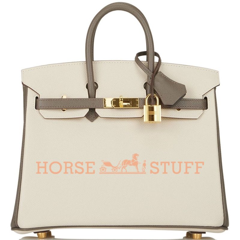 Hermès Birkin 25 Special Order HSS Craie / Etain Epsom GHW