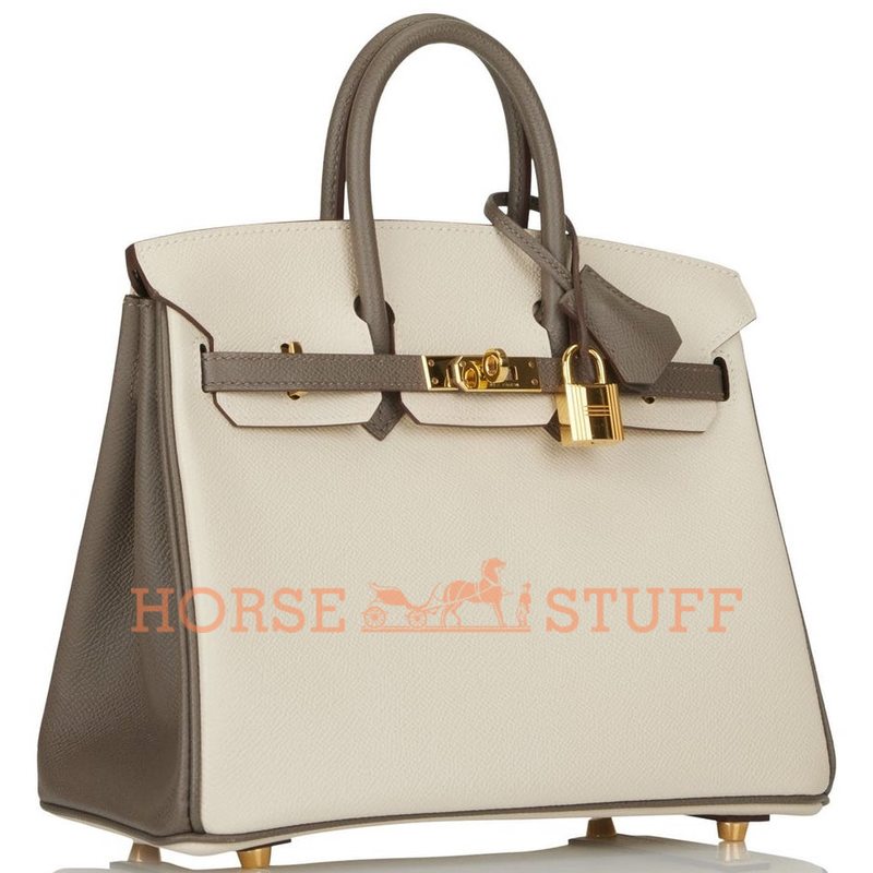 Hermès Birkin 25 Special Order HSS Craie / Etain Epsom GHW