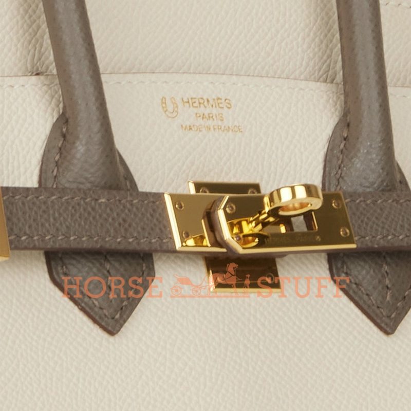 Hermès Birkin 25 Special Order HSS Craie / Etain Epsom GHW