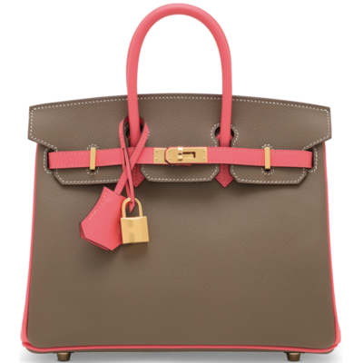 Hermès Birkin 25 Special Order HSS Etoupe / Rose Azalee Epsom GHW