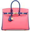 Hermès Birkin 25 Special Order HSS Rose Azalee / Blue Electrique Epsom GHW