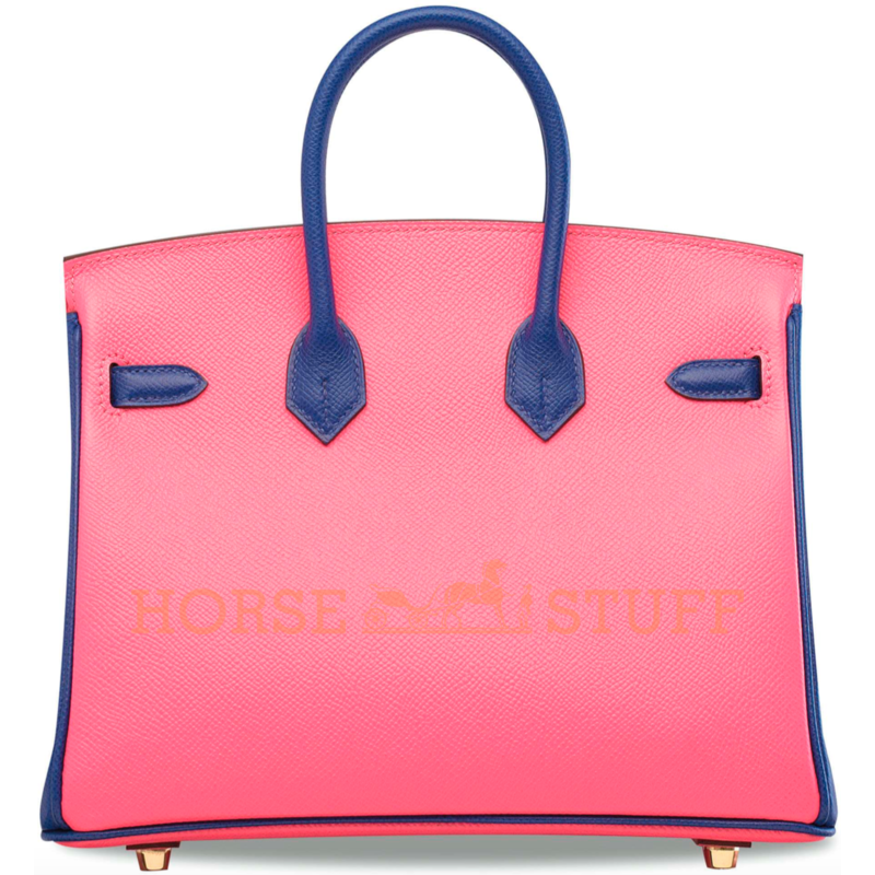 Hermès Birkin 25 Special Order HSS Rose Azalee / Blue Electrique Epsom GHW