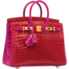 Hermès Birkin 25 Special Order HSS Braise / Rose Scheherazade Lisse Crocodile Niloticus BGHW