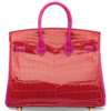 Hermès Birkin 25 Special Order HSS Braise / Rose Scheherazade Lisse Crocodile Niloticus BGHW