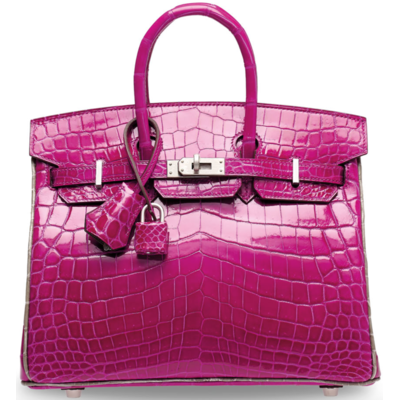 Hermès Birkin 25 Special Order HSS Rose Scheherazade / Gris Tourterelle Lisse Crocodile Niloticus PHW