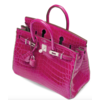 Hermès Birkin 25 Special Order HSS Rose Scheherazade / Gris Tourterelle Lisse Crocodile Niloticus PHW