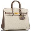 Hermès Birkin 25 Special Order HSS Beton / Gris Asphalt Ostrich BGHW