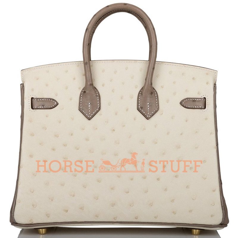 Hermès Birkin 25 Special Order HSS Beton / Gris Asphalt Ostrich BGHW