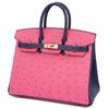 Hermès Birkin 25 Special Order HSS Rose Tyrien / Blue Iris Ostrich GHW