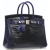 Hermès Birkin 25 Special Order HSS Blue Marine / Blue Electrique Lisse Crocodile Porosus BPHW