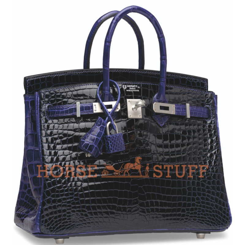 Hermès Birkin 25 Special Order HSS Blue Marine / Blue Electrique Lisse Crocodile Porosus BPHW