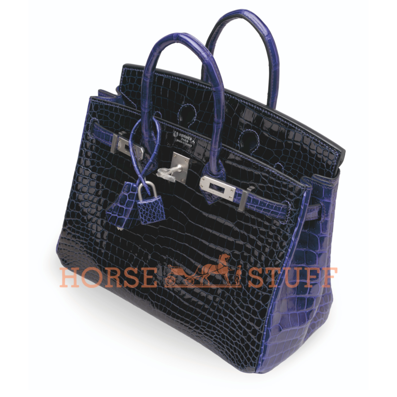 Hermès Birkin 25 Special Order HSS Blue Marine / Blue Electrique Lisse Crocodile Porosus BPHW