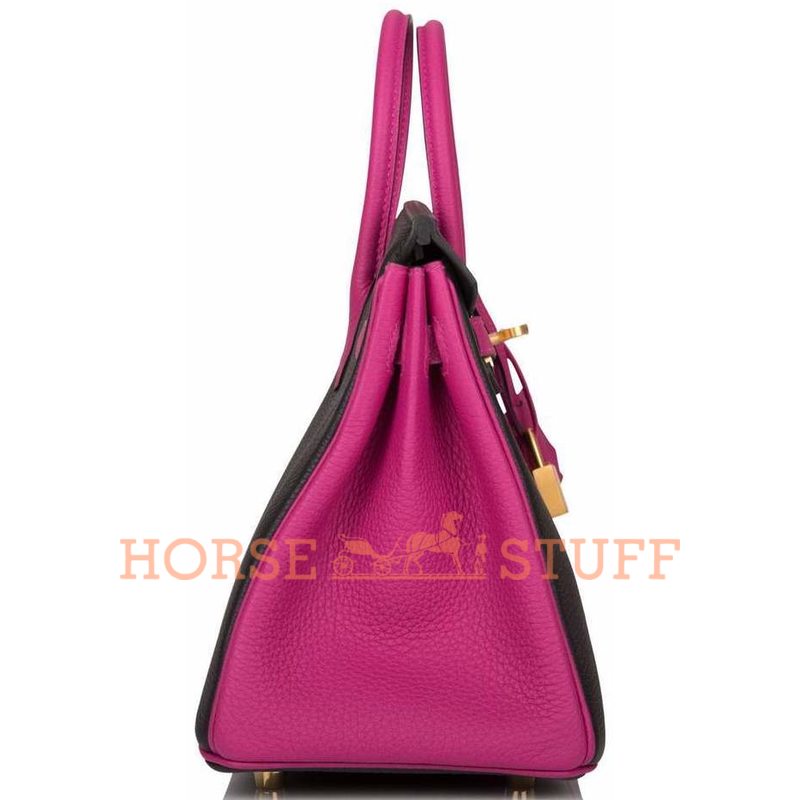 Hermès Birkin 25 Special Order HSS Black / Rose Pourpre Togo BGHW