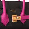 Hermès Birkin 25 Special Order HSS Black / Rose Pourpre Togo BGHW