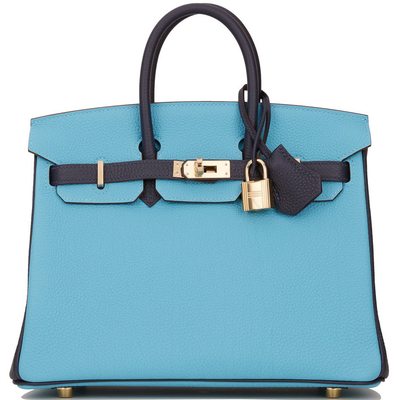 Hermès Birkin 25 Special Order HSS Blue de Nord / Blue Nuit Togo Permabrass