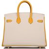 Hermès Birkin 25 Special Order HSS Craie / Jaune Ambre Togo BGHW